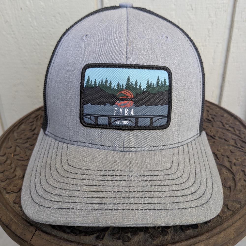 Richardson Style 112 Gray/ Black Mesh Trucker Hat adult Men Snap Closure